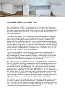 Semestergrußwort der Hochschulleitung der PHB